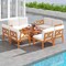 Costway 10 PCS Acacia Wood Patio Furniture Set with Cushions and 2-Tier Coffee Table